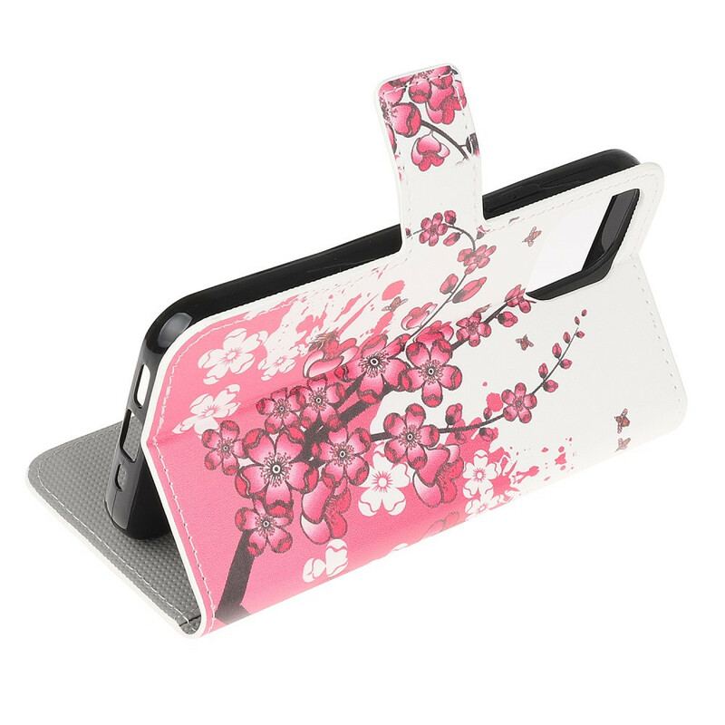 Flip Cover iPhone 13 Mini Tropiske Blomster