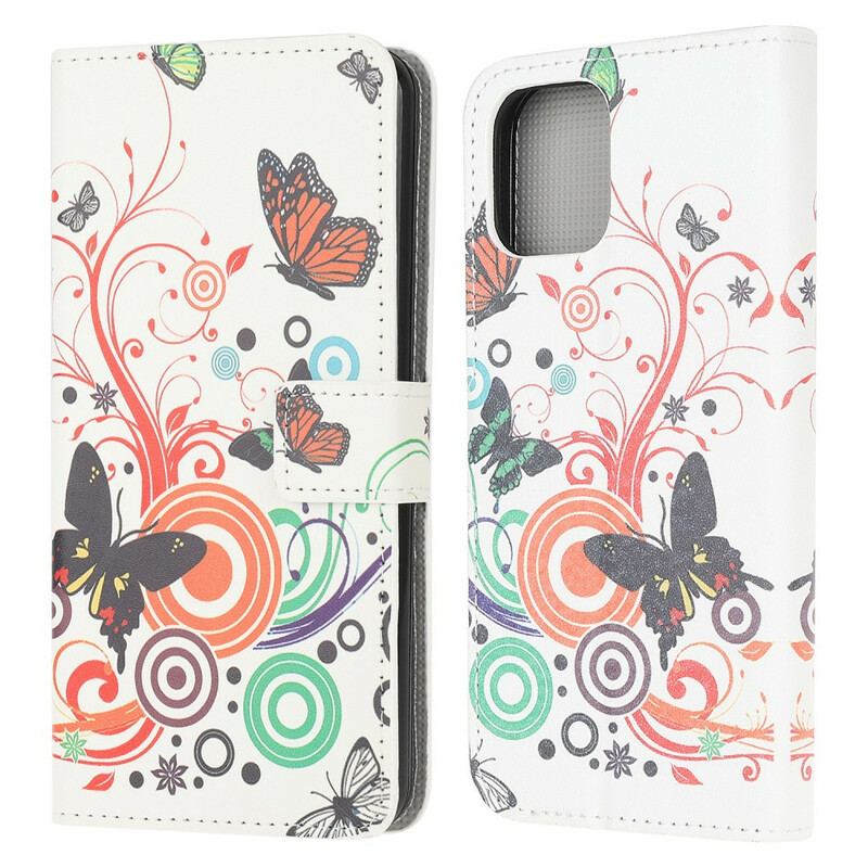 Flip Cover iPhone 13 Mini Vanvittige Sommerfugle