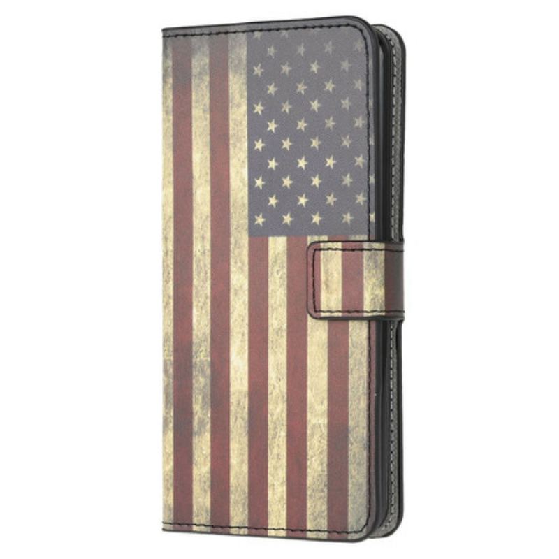 Læder Cover iPhone 13 Mini Amerikansk Flag