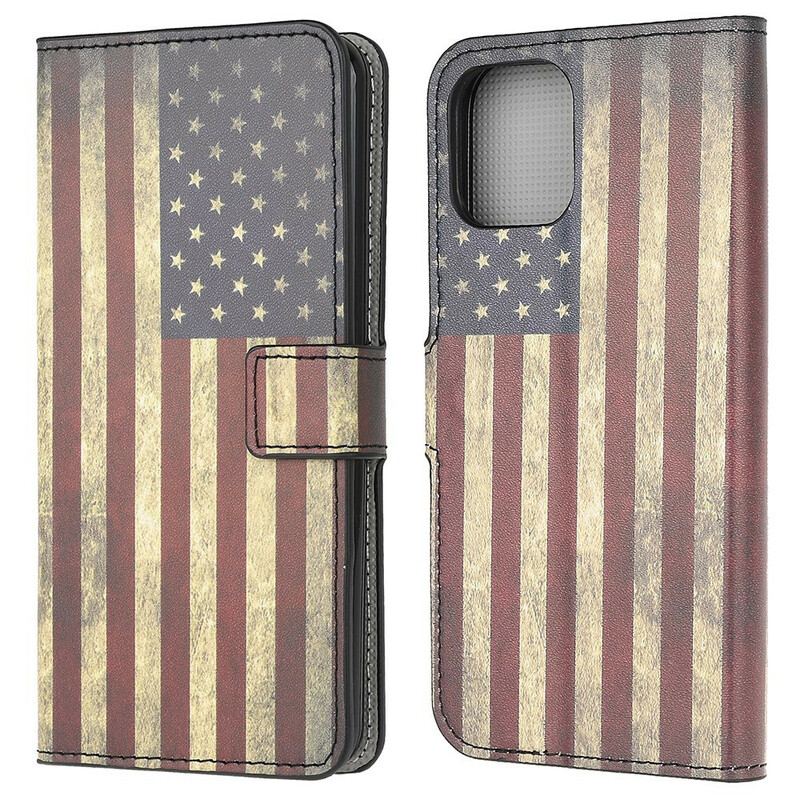 Læder Cover iPhone 13 Mini Amerikansk Flag