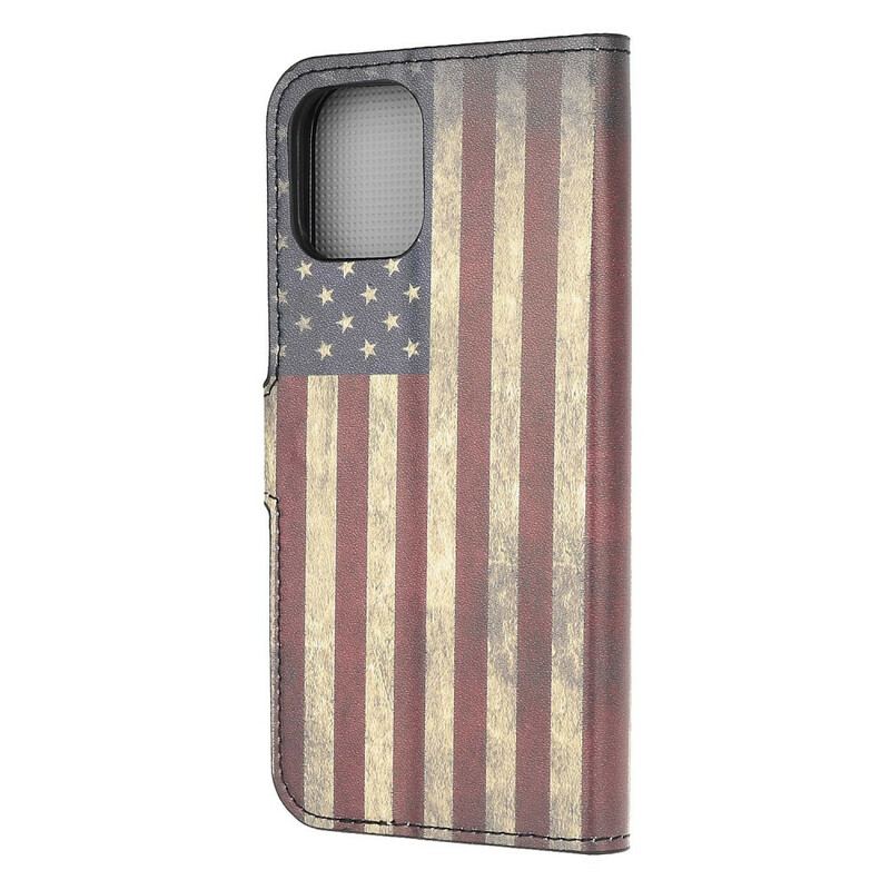 Læder Cover iPhone 13 Mini Amerikansk Flag