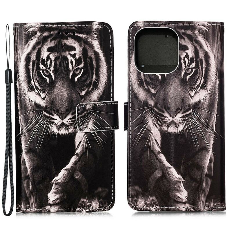 Læder Cover iPhone 13 Mini Nattiger