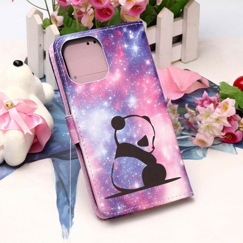 Læder Cover iPhone 13 Mini Panda Galaxy