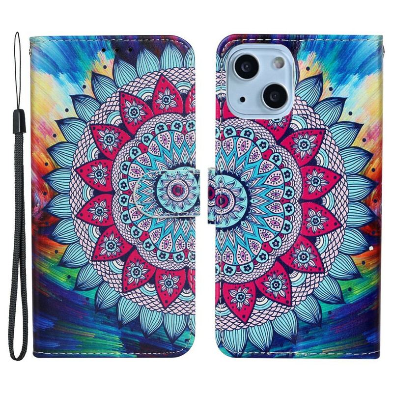 Læder Cover iPhone 13 Mini Ultra Farverig Mandala