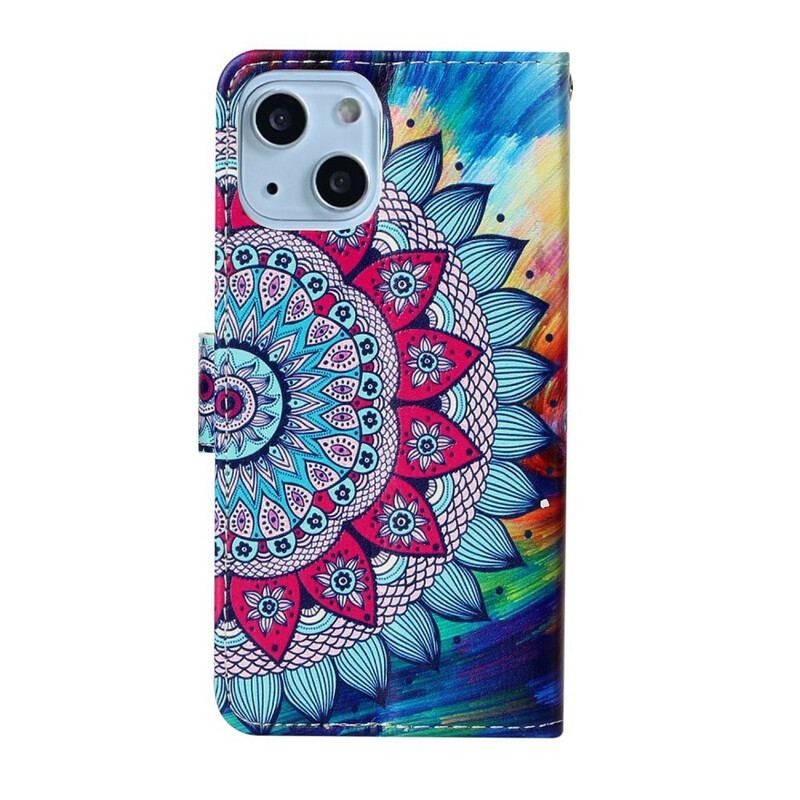 Læder Cover iPhone 13 Mini Ultra Farverig Mandala