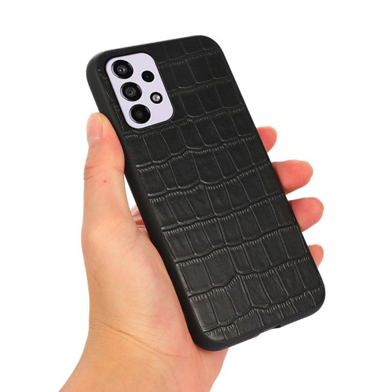 Cover Samsung Galaxy A33 5G Ægte Crocodile Texture Læder