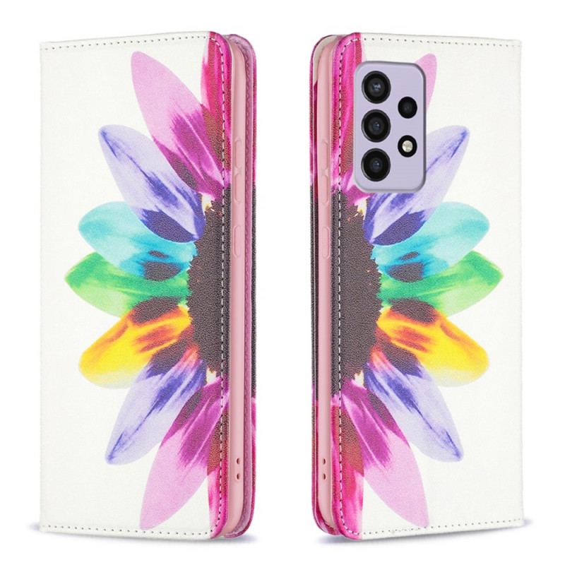 Cover Samsung Galaxy A33 5G Flip Cover Akvarel Blomst