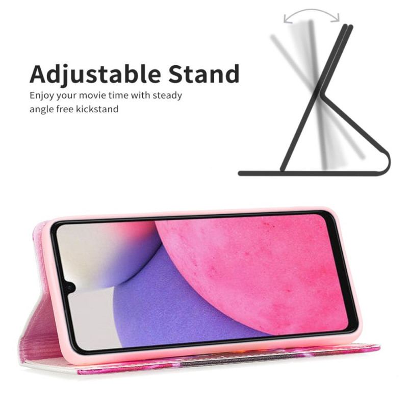 Cover Samsung Galaxy A33 5G Flip Cover Akvarel Blomst