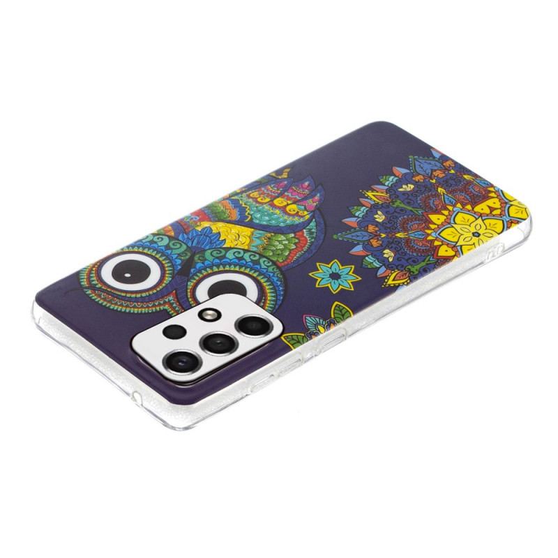 Cover Samsung Galaxy A33 5G Fluorescerende Ugle Mandala