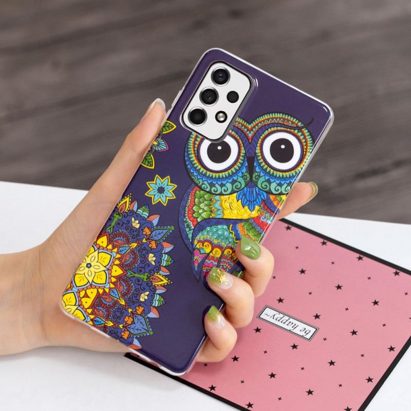 Cover Samsung Galaxy A33 5G Fluorescerende Ugle Mandala