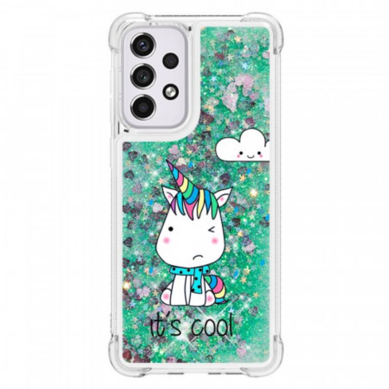 Cover Samsung Galaxy A33 5G Glitter Enhjørning