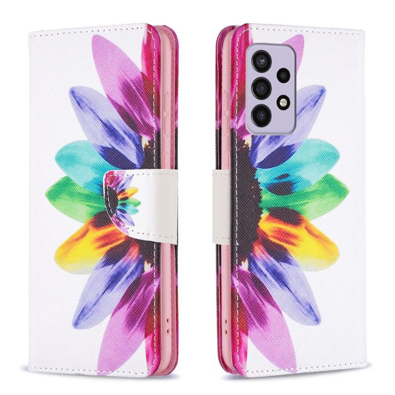 Flip Cover Samsung Galaxy A33 5G Akvarel Blomst