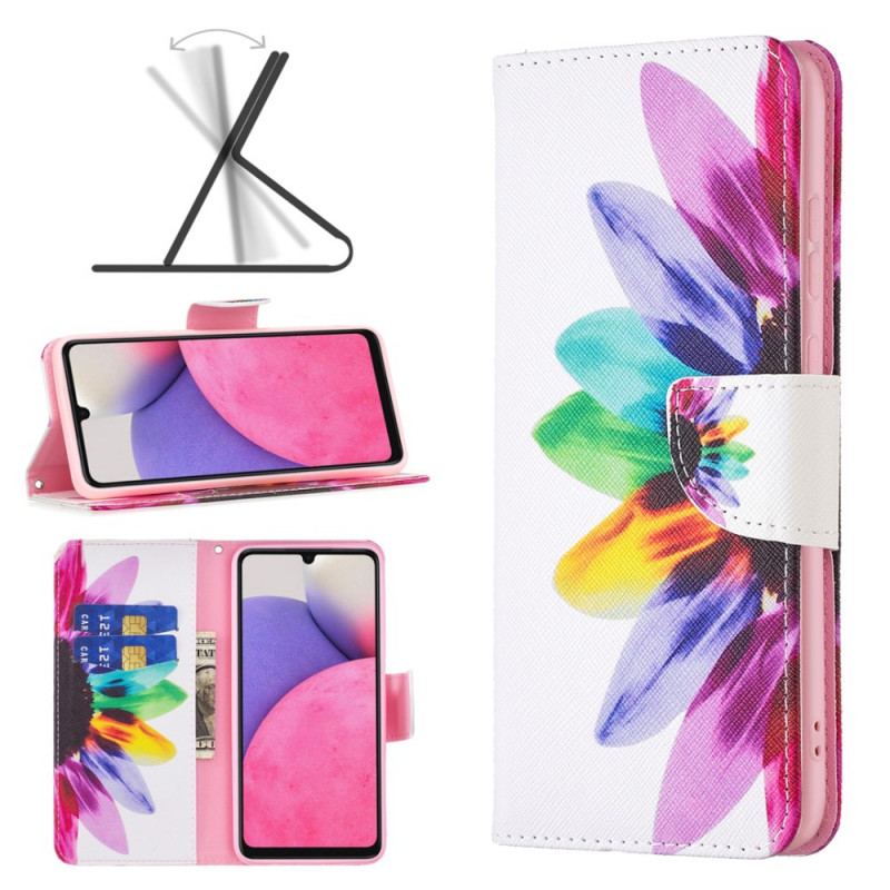 Flip Cover Samsung Galaxy A33 5G Akvarel Blomst