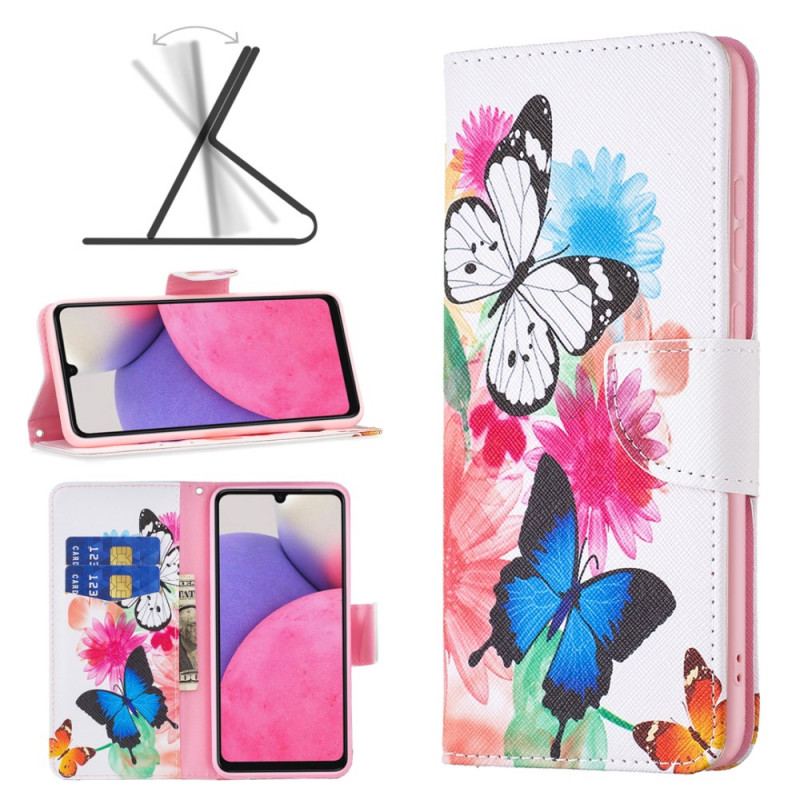 Flip Cover Samsung Galaxy A33 5G Fantastiske Sommerfugle