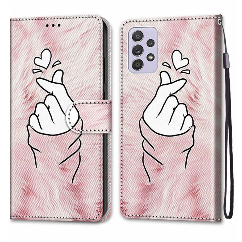 Flip Cover Samsung Galaxy A33 5G Finger Hjerte