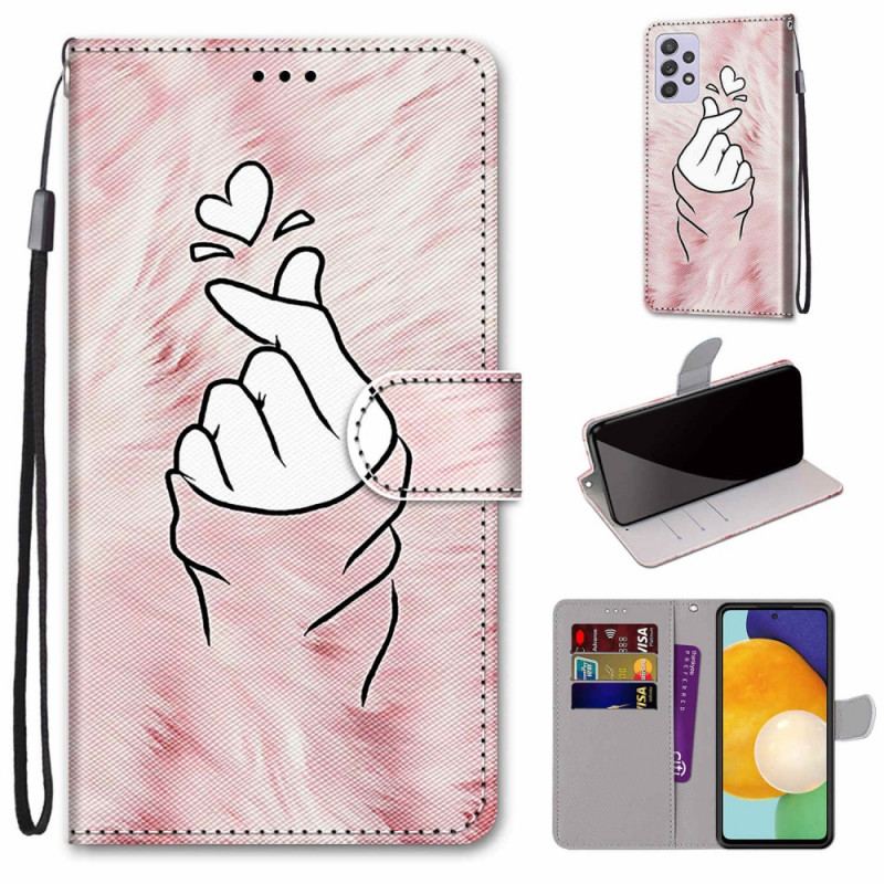 Flip Cover Samsung Galaxy A33 5G Finger Hjerte