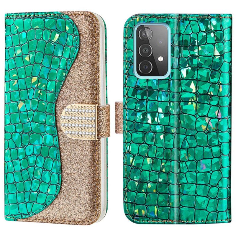 Flip Cover Samsung Galaxy A33 5G Krokodille Diamanter