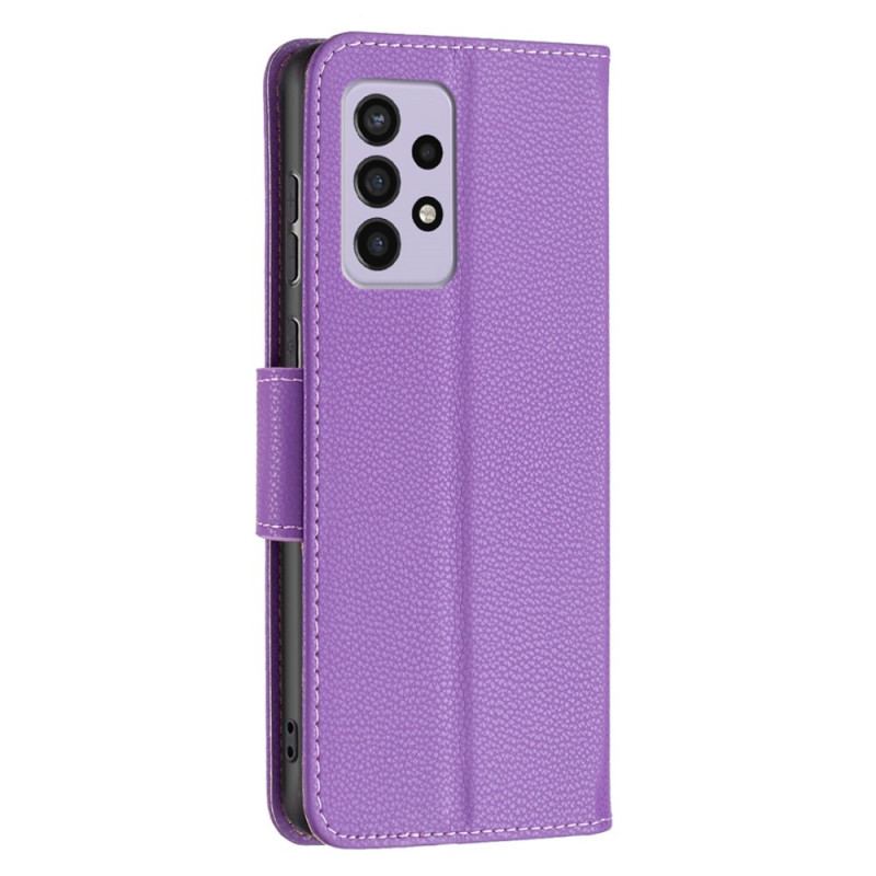 Flip Cover Samsung Galaxy A33 5G Litchi Skrå Lås