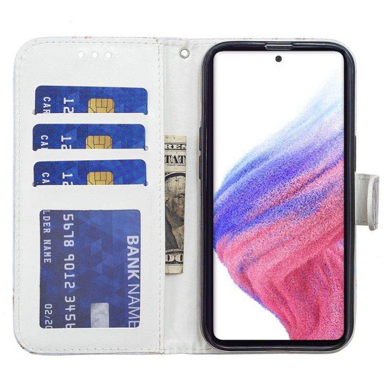 Læder Cover Samsung Galaxy A33 5G Flugt Af Sommerfugle