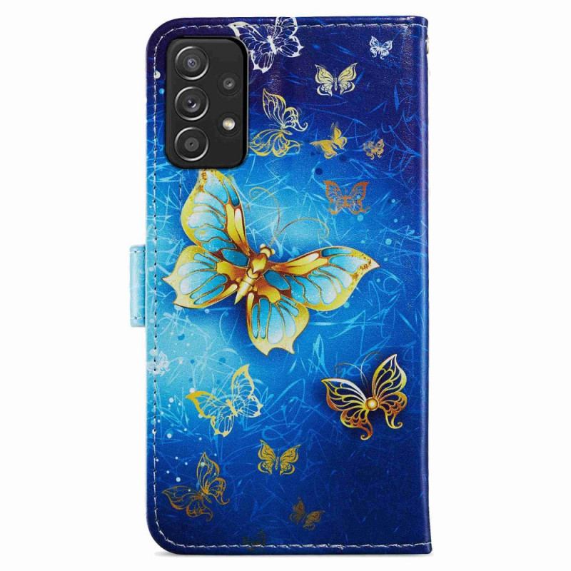 Læder Cover Samsung Galaxy A33 5G Flugt Af Sommerfugle