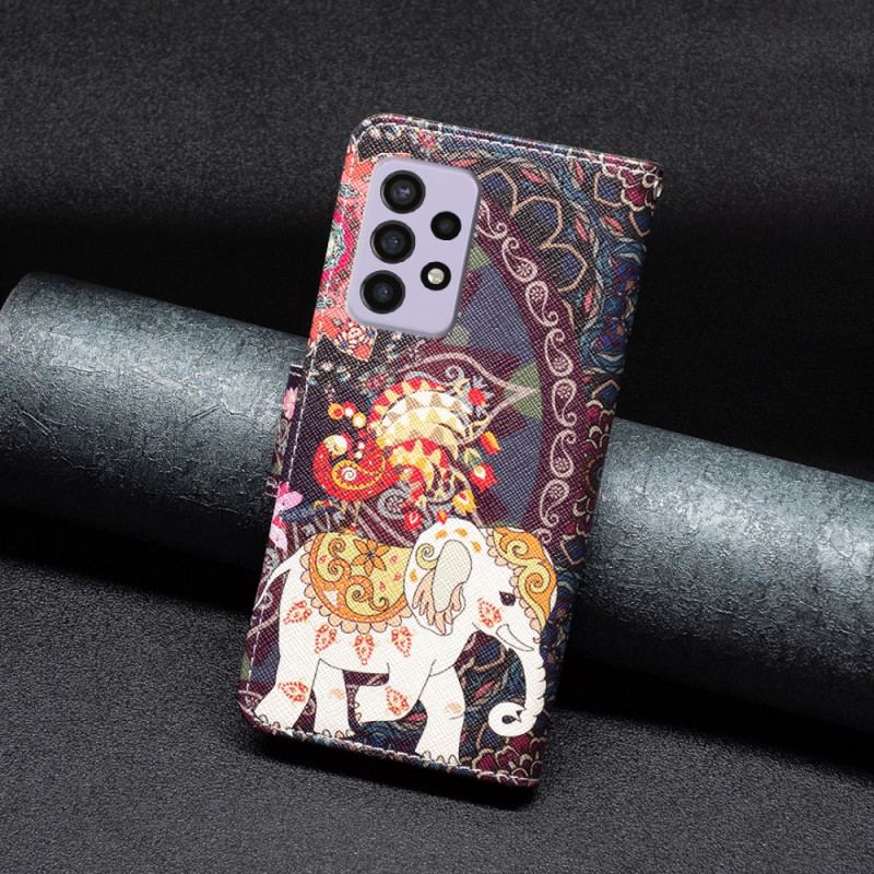 Læder Cover Samsung Galaxy A33 5G Indisk Elefant