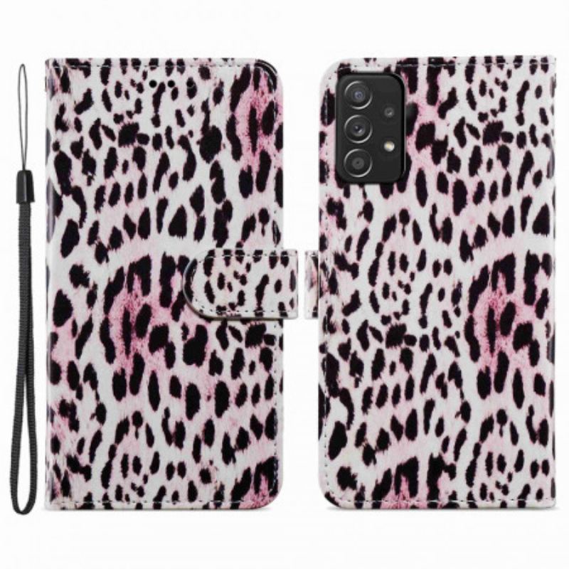 Læder Cover Samsung Galaxy A33 5G Leopard Print