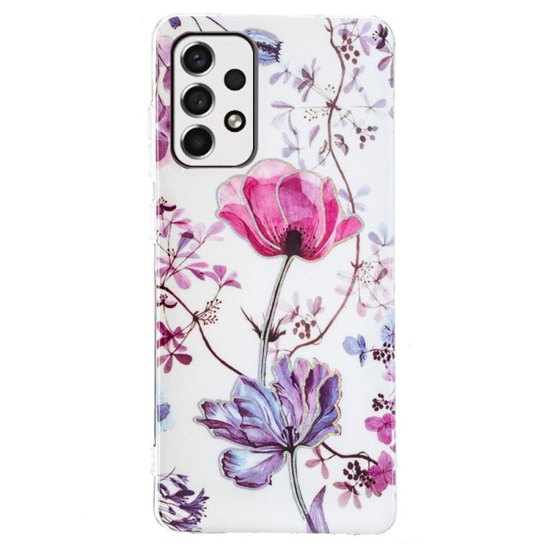 Mobilcover Samsung Galaxy A33 5G Marmorerede Blomster