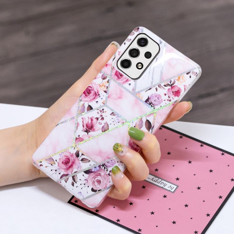 Mobilcover Samsung Galaxy A33 5G Marmorerede Blomster