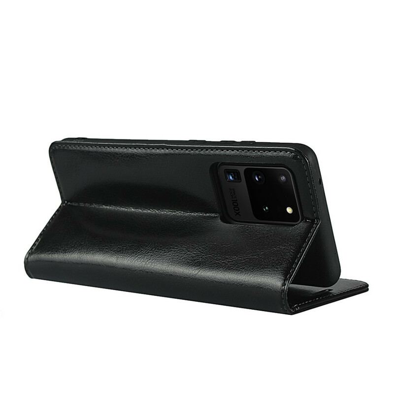 Cover Samsung Galaxy S20 Ultra Flip Cover Ægte Læder