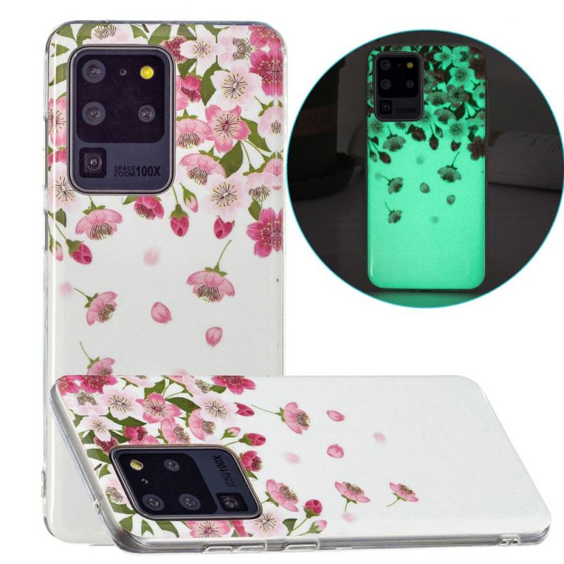 Cover Samsung Galaxy S20 Ultra Fluorescerende Blomster