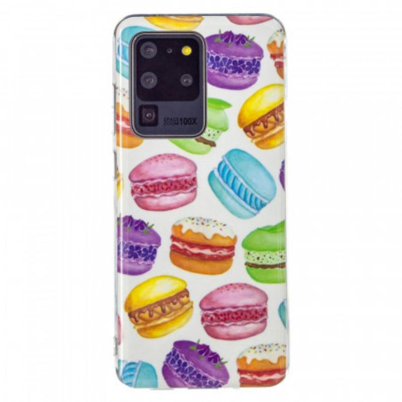 Cover Samsung Galaxy S20 Ultra Fluorescerende Makroner