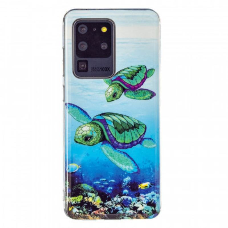 Cover Samsung Galaxy S20 Ultra Fluorescerende Skildpadder