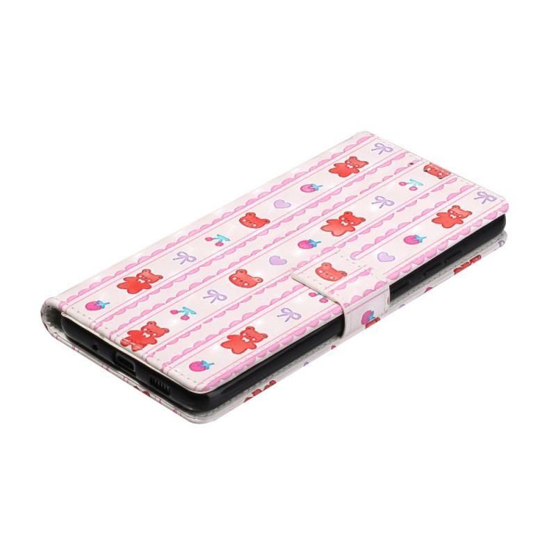 Flip Cover Samsung Galaxy S20 Ultra Med Snor Med Justerbar Strop Bamser