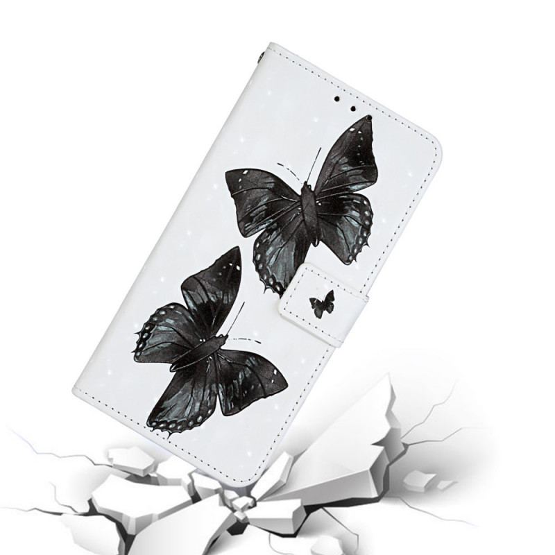 Flip Cover Samsung Galaxy S20 Ultra Med Snor Sommerfugl Justerbar Rem