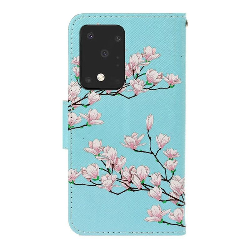 Flip Cover Samsung Galaxy S20 Ultra Med Snor Strappy Busk