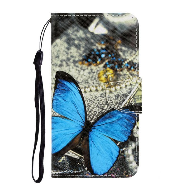 Flip Cover Samsung Galaxy S20 Ultra Med Snor Variationer Af Sommerfuglesrem