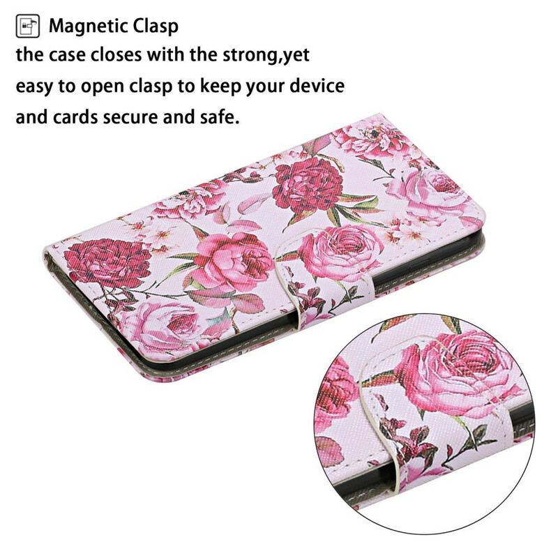 Flip Cover Samsung Galaxy S20 Ultra Mesterlige Blomster Med Rem