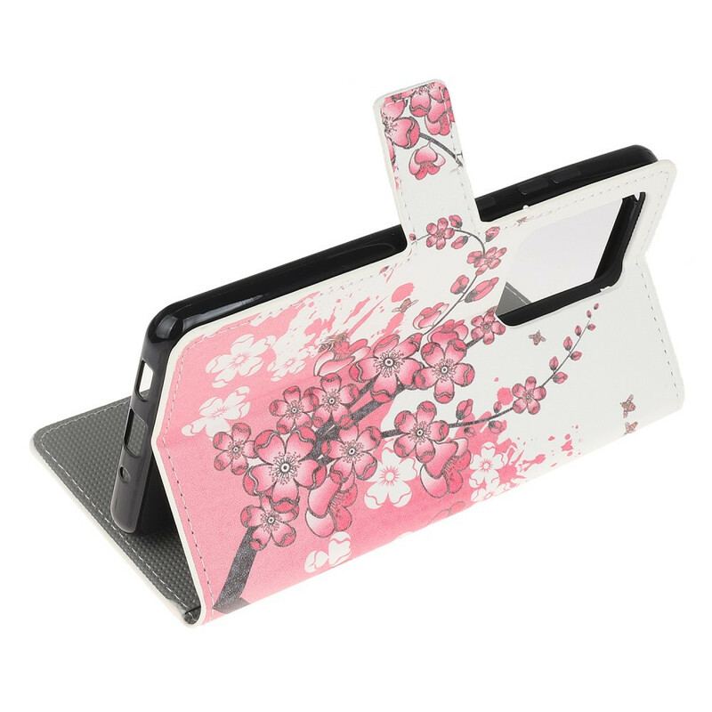 Flip Cover Samsung Galaxy S20 Ultra Tropiske Blomster