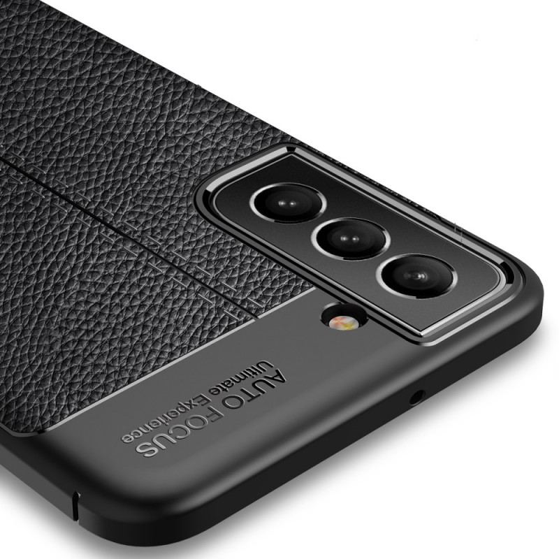 Cover Samsung Galaxy S22 5G Dobbelt Linje Litchi Læder Effekt