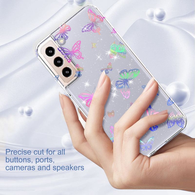 Cover Samsung Galaxy S22 5G Fleksible Silikone Sommerfugle