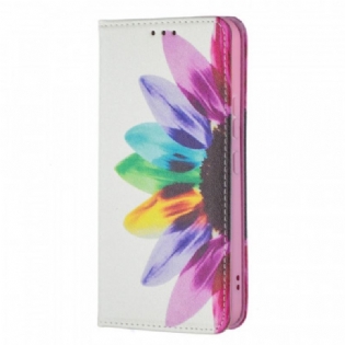 Cover Samsung Galaxy S22 5G Flip Cover Akvarel Blomst