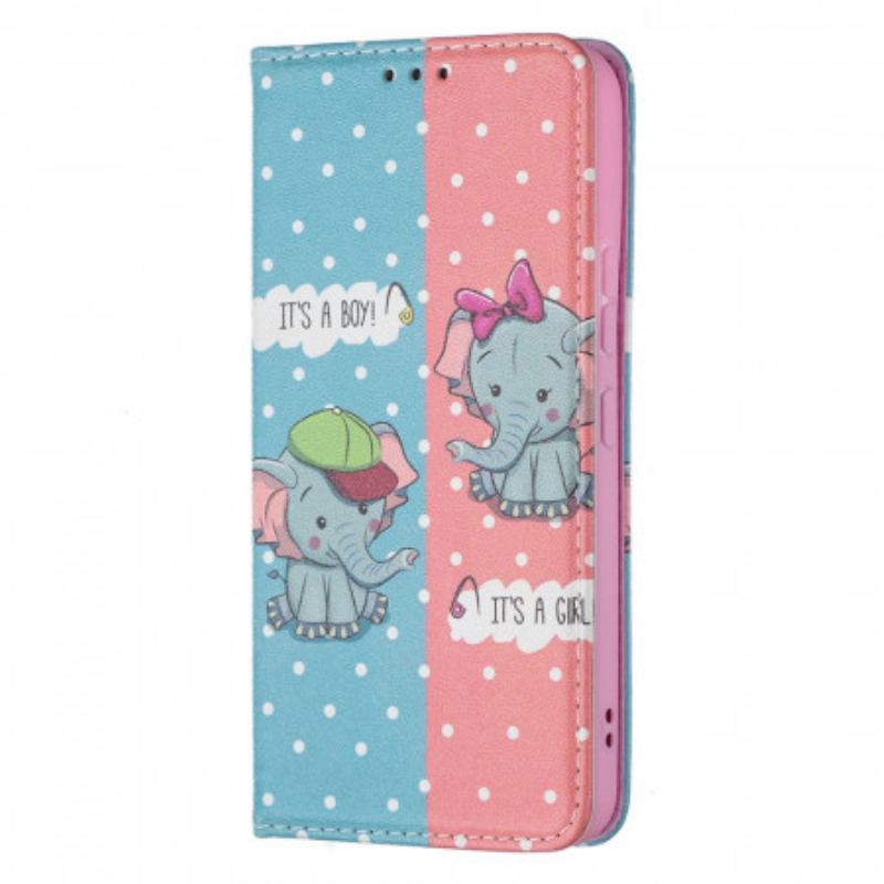 Cover Samsung Galaxy S22 5G Flip Cover Baby Elefanter