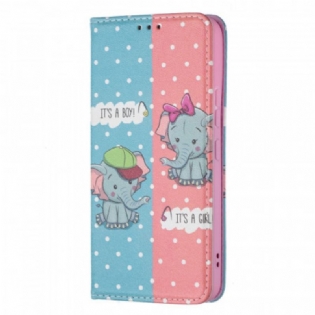 Cover Samsung Galaxy S22 5G Flip Cover Baby Elefanter