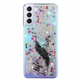 Cover Samsung Galaxy S22 5G Life & Love Pailletter