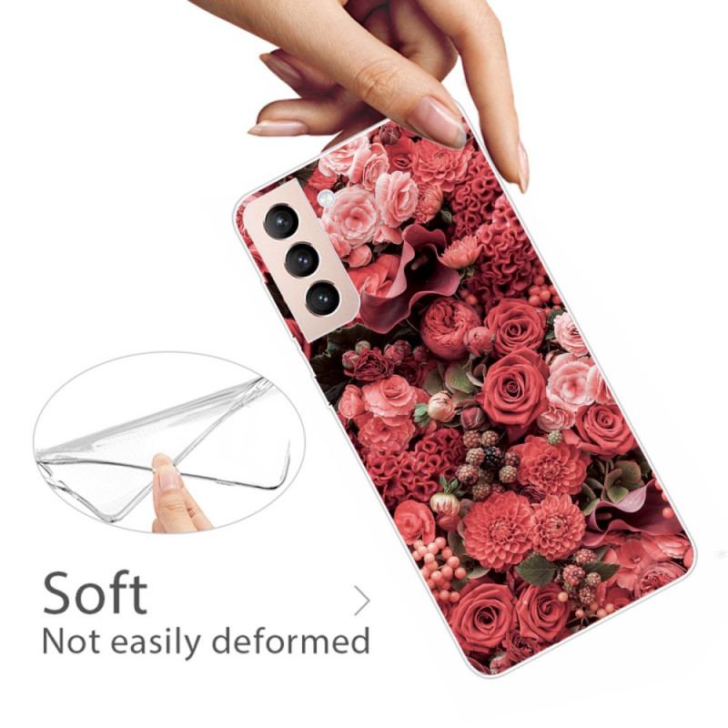 Cover Samsung Galaxy S22 5G Lyserøde Blomster