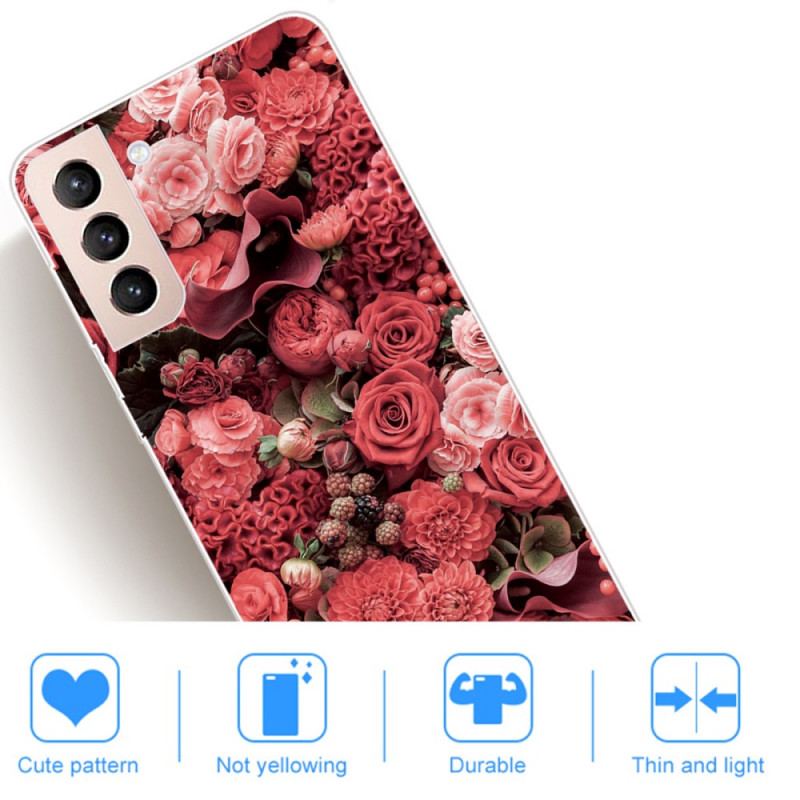 Cover Samsung Galaxy S22 5G Lyserøde Blomster