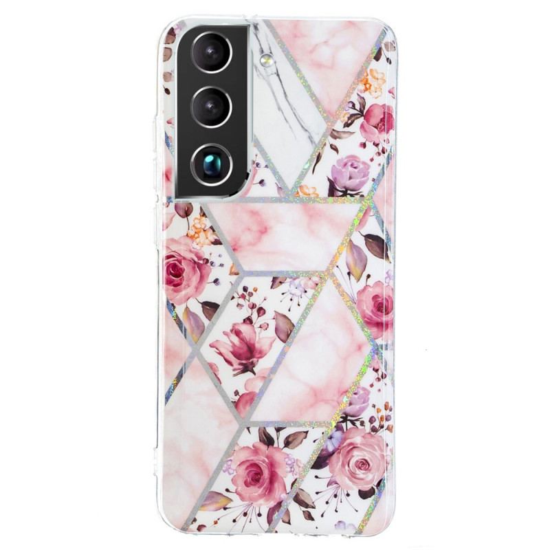 Cover Samsung Galaxy S22 5G Marmorerede Blomster