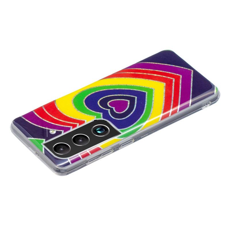 Cover Samsung Galaxy S22 5G Psykedelisk Hjerte