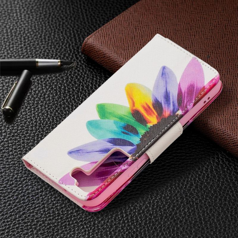 Flip Cover Samsung Galaxy S22 5G Akvarel Blomst