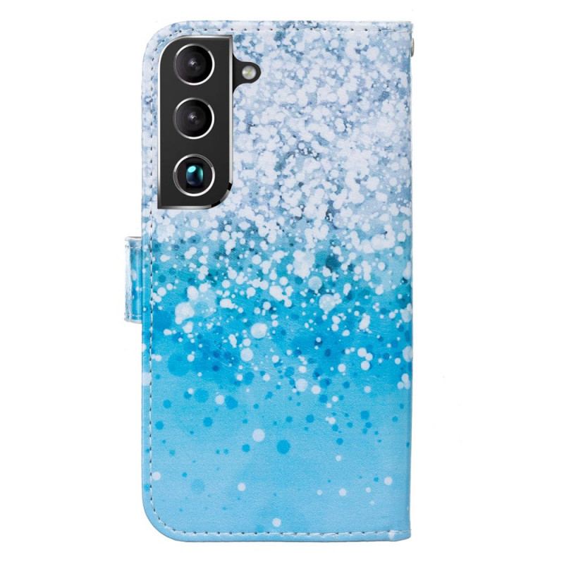 Flip Cover Samsung Galaxy S22 5G Blå Glitter Gradient